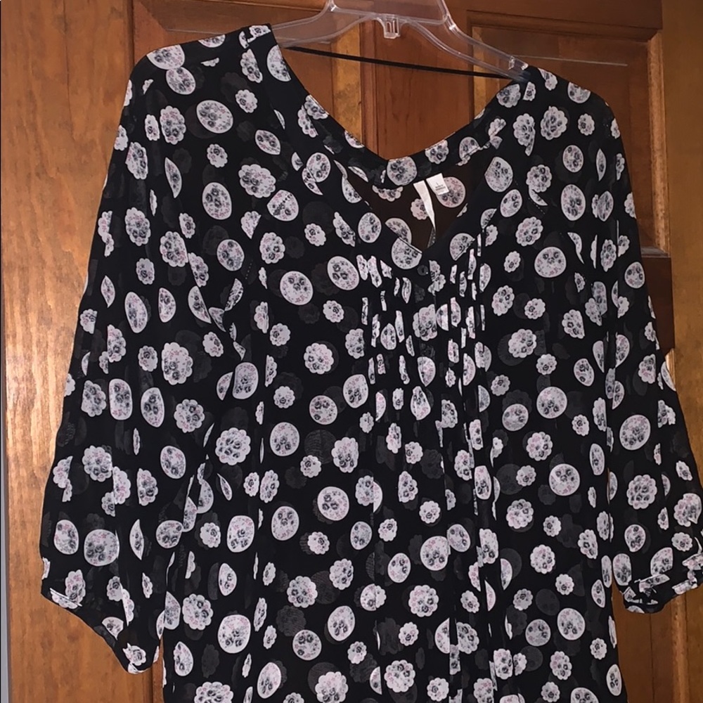 Black sheer blouse large Lauren Conrad